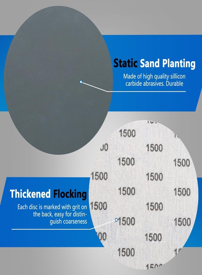 Vibra-TITE 1500 Grit 5 Inch Sanding Discs, VIBRATITE 70 Pieces Hook and Loop Wet Dry Sandpaper Round Sand Paper Pads for Orbital Sander Grinding Polishing Finishing - Image 4